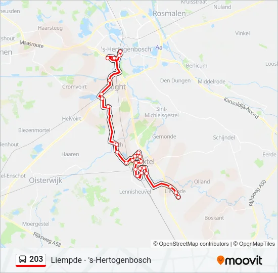 203 Bus Line Map