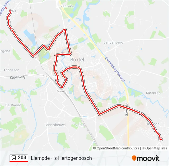 203 Bus Line Map