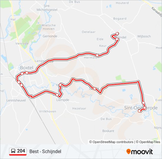 204 bus Line Map