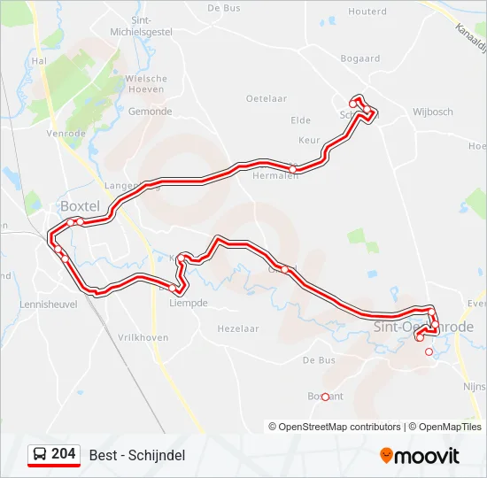 204 Bus Line Map