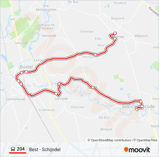 204 Bus Line Map