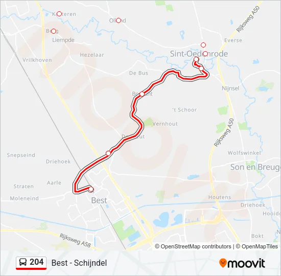 204 Bus Line Map