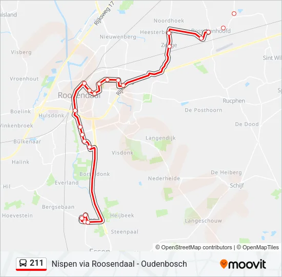 211 Bus Line Map