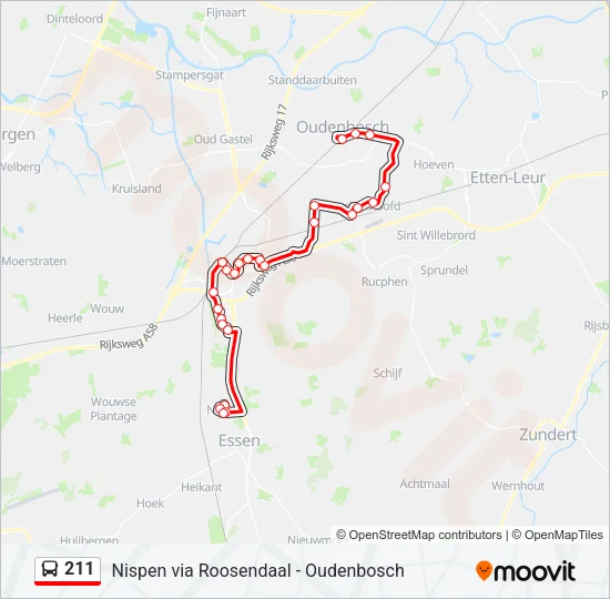 211 Bus Line Map