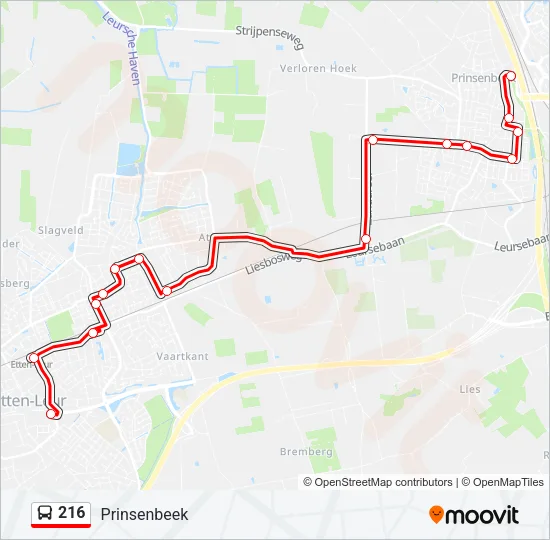 216 Bus Line Map
