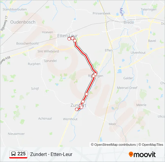 225 Bus Line Map