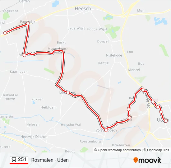 251 Bus Line Map