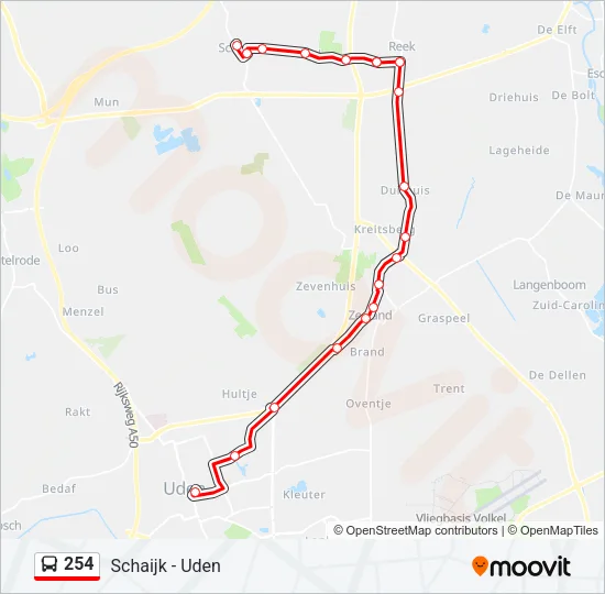 254 Bus Line Map