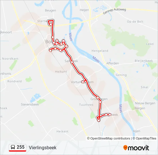 255 Bus Line Map