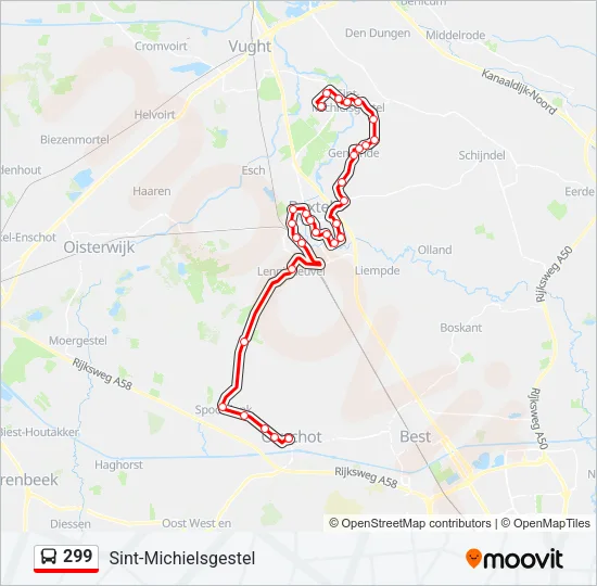 299 Bus Line Map