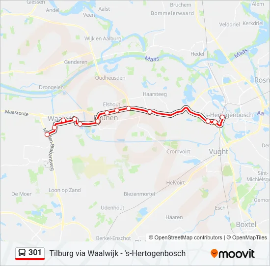 301 Bus Line Map