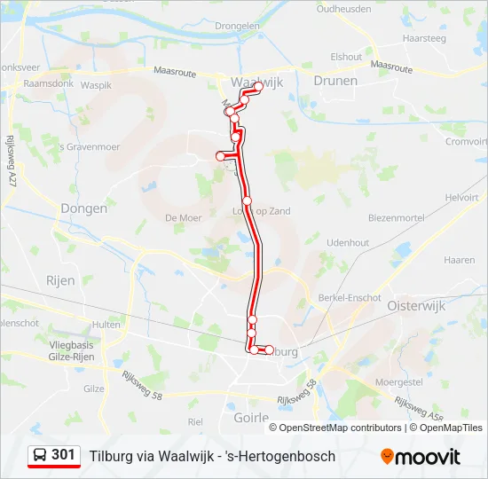 301 Bus Line Map