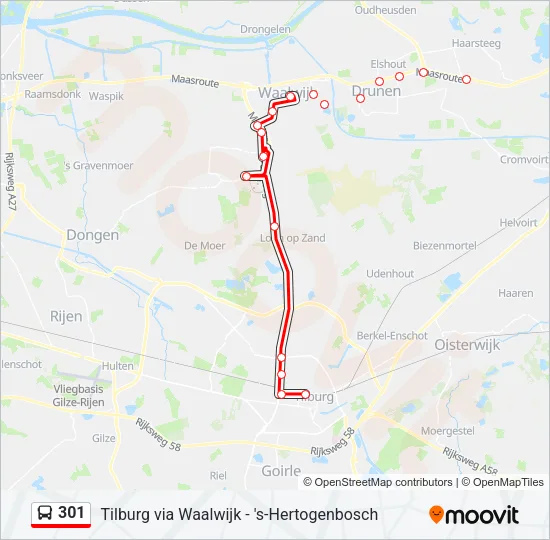 301 Bus Line Map
