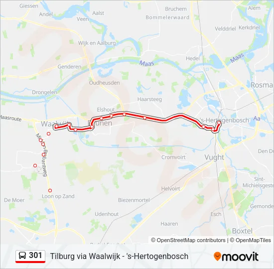 301 Bus Line Map