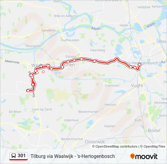 301 Bus Line Map