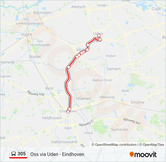 305 Bus Line Map