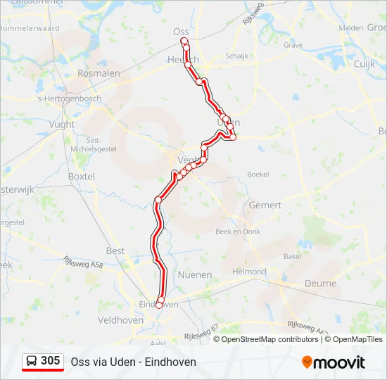 305 Bus Line Map