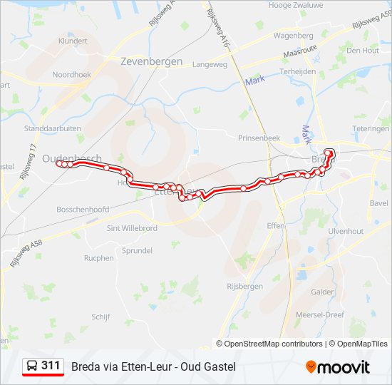 311 bus Line Map