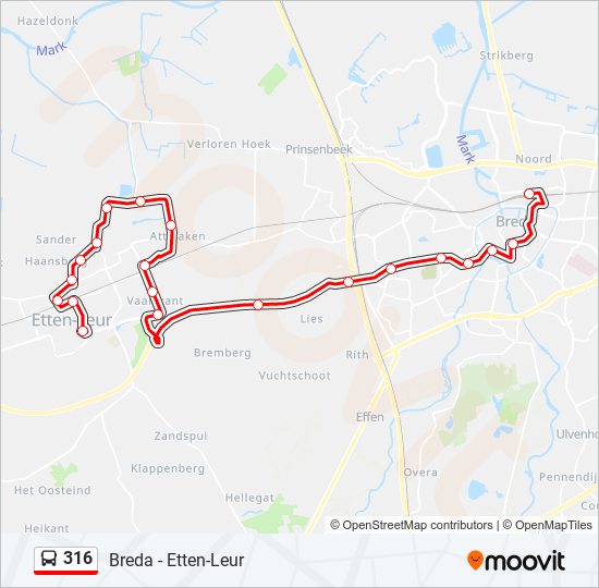 316 bus Line Map