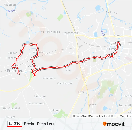 316 Bus Line Map