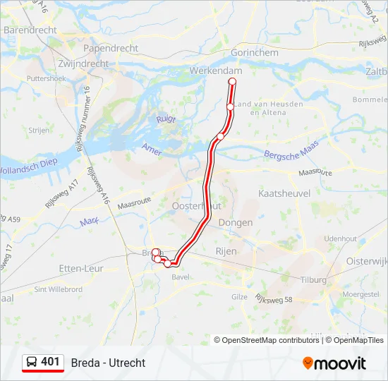 401 Bus Line Map