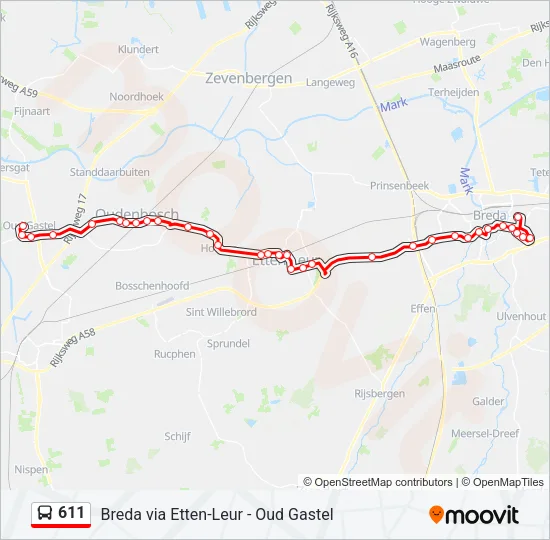 611 Bus Line Map