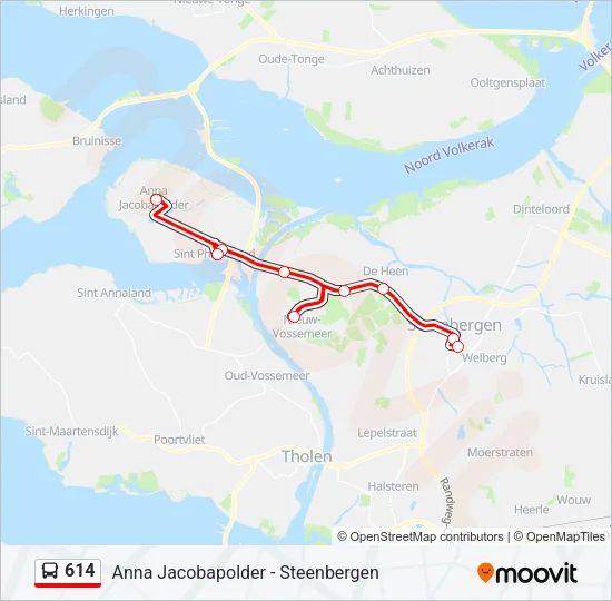 614 Bus Line Map