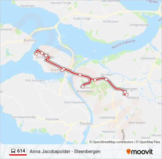 614 Bus Line Map