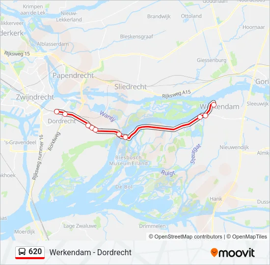620 Bus Line Map