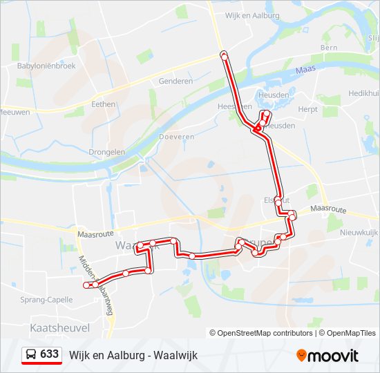 Bus 633 lijnkaart