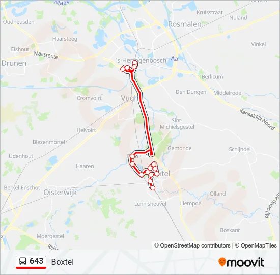 643 Bus Line Map