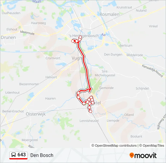 643 Bus Line Map