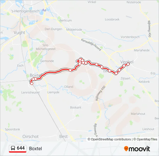 644 Bus Line Map