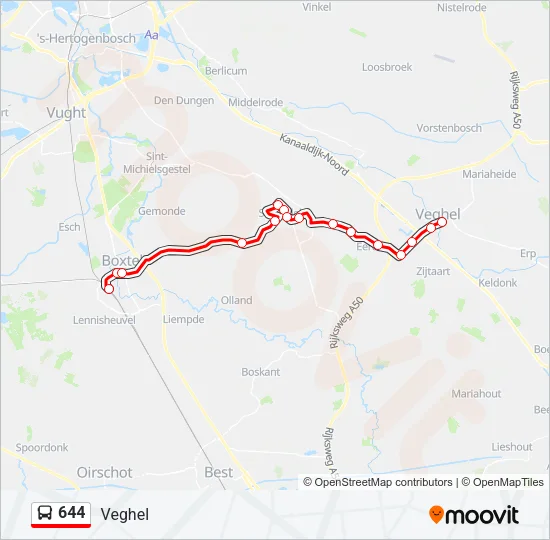644 Bus Line Map