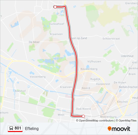 801 bus Line Map