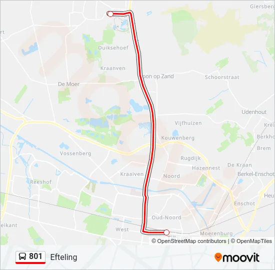 801 Bus Line Map