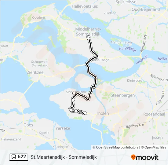 622 Bus Line Map