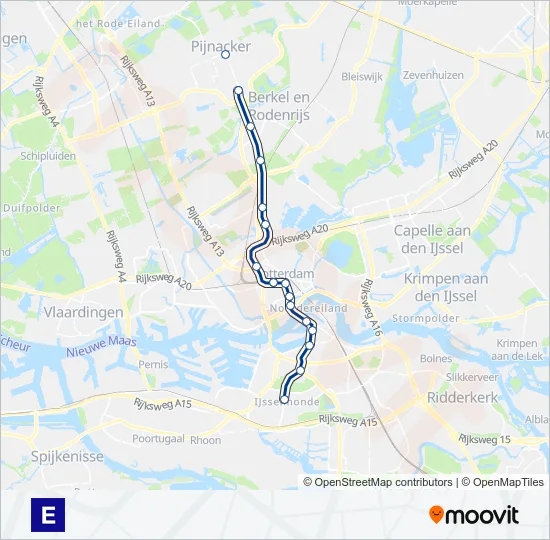 E Metro Line Map