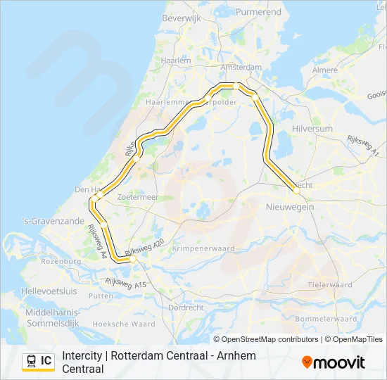 Trein IC lijnkaart