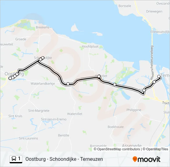 1 Bus Line Map