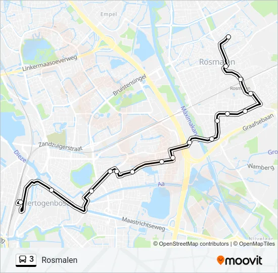 3 Bus Line Map