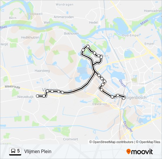 5 Bus Line Map