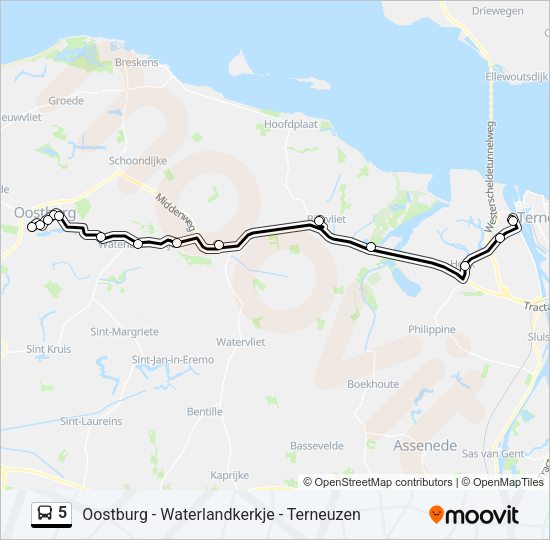 5 Bus Line Map