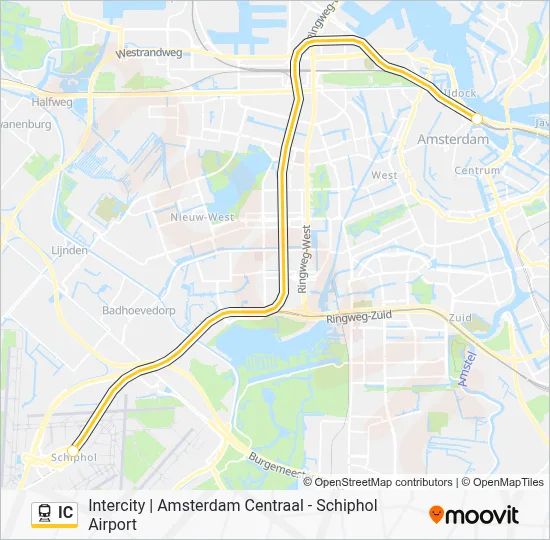 Trein IC lijnkaart