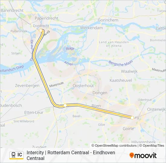 Trein IC lijnkaart
