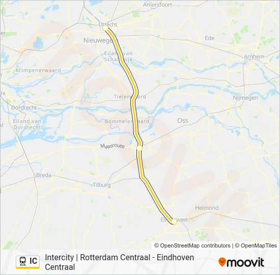 Trein IC lijnkaart