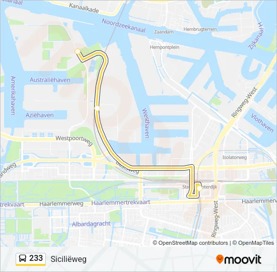 233 Bus Line Map