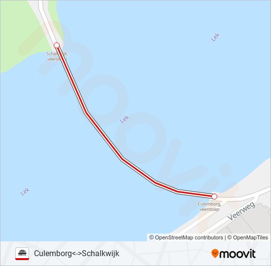 CULEMBORG - SCHALKWIJK ferry Line Map