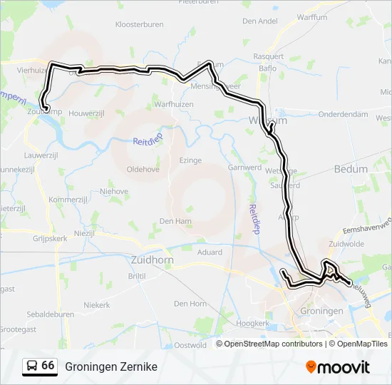 66 Bus Line Map