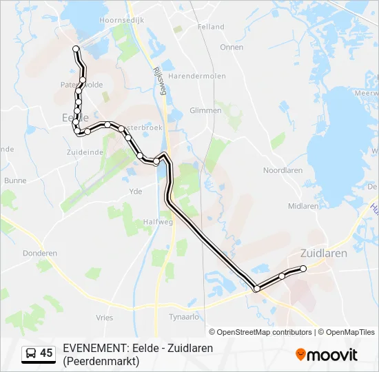 45 Bus Line Map